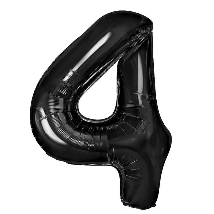 Balon foliowy cyfra 4 czarny 100cm