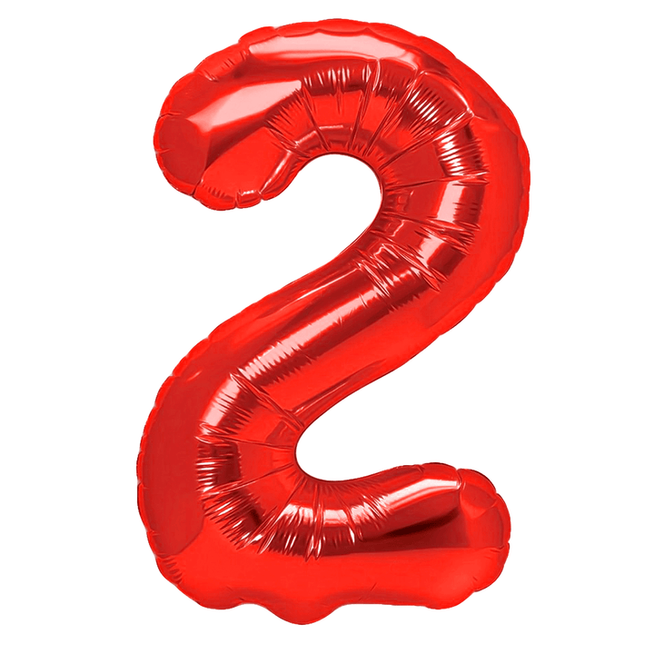 Balon foliowy cyfra 2 czerwony 100cm