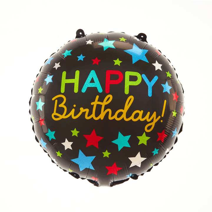 Balon foliowy Happy Birthday gwiazdki 45cm