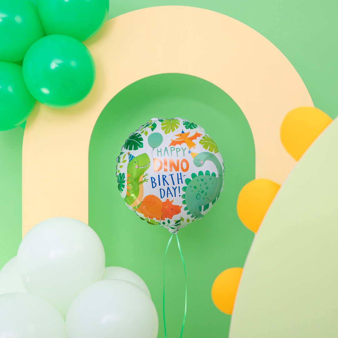Balon foliowy Happy Birthday Dinozaury 45cm