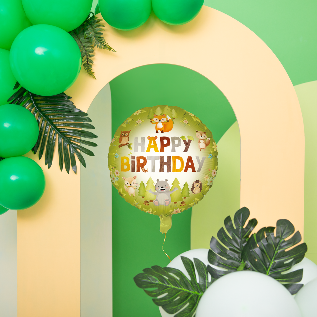 Balon foliowy Happy Birthday Leśni przyjaciele 45cm