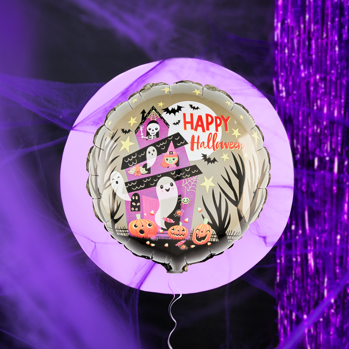 Balon foliowy Happy Halloween dom grozy 45cm