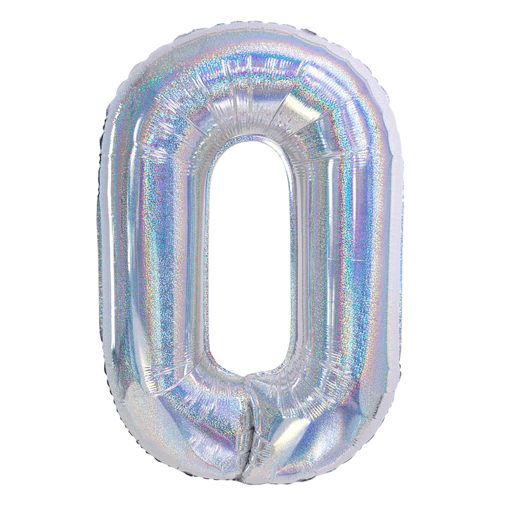 Balon foliowy  cyfra 0 holograficzny 100cm N