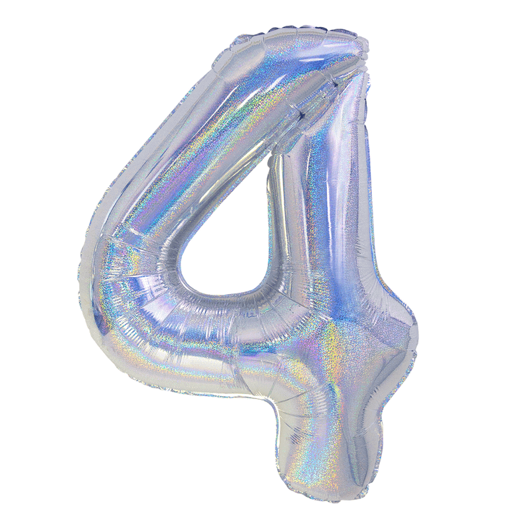 Balon foliowy cyfra 4 holograficzny 100cm