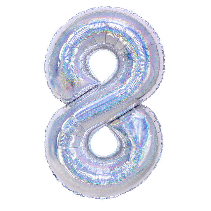 Balon foliowy cyfra 8 holograficzny 100cm