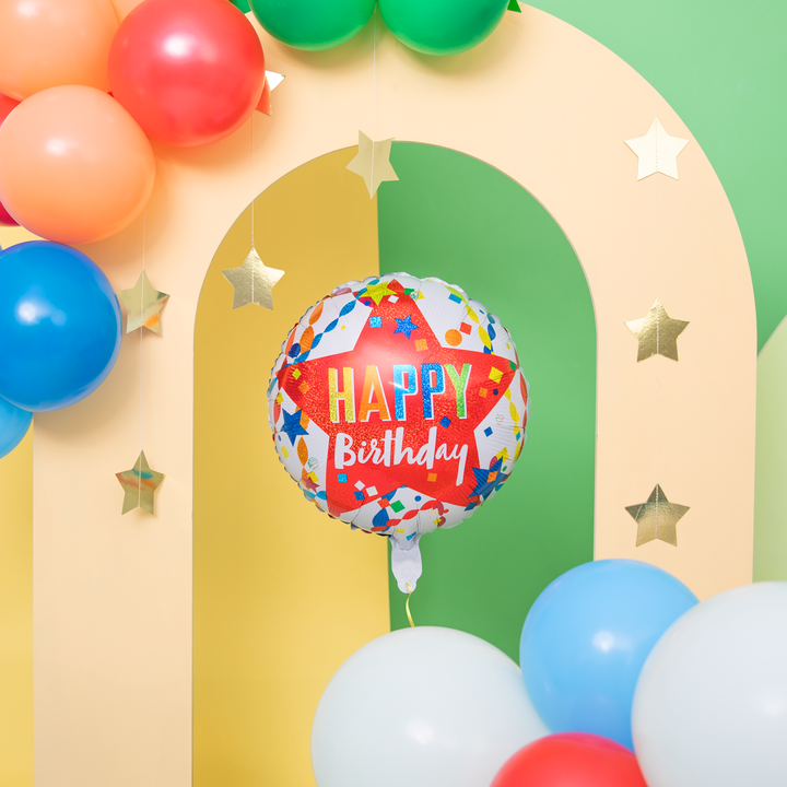 Balon foliowy Kolorowe Urodziny 45cm