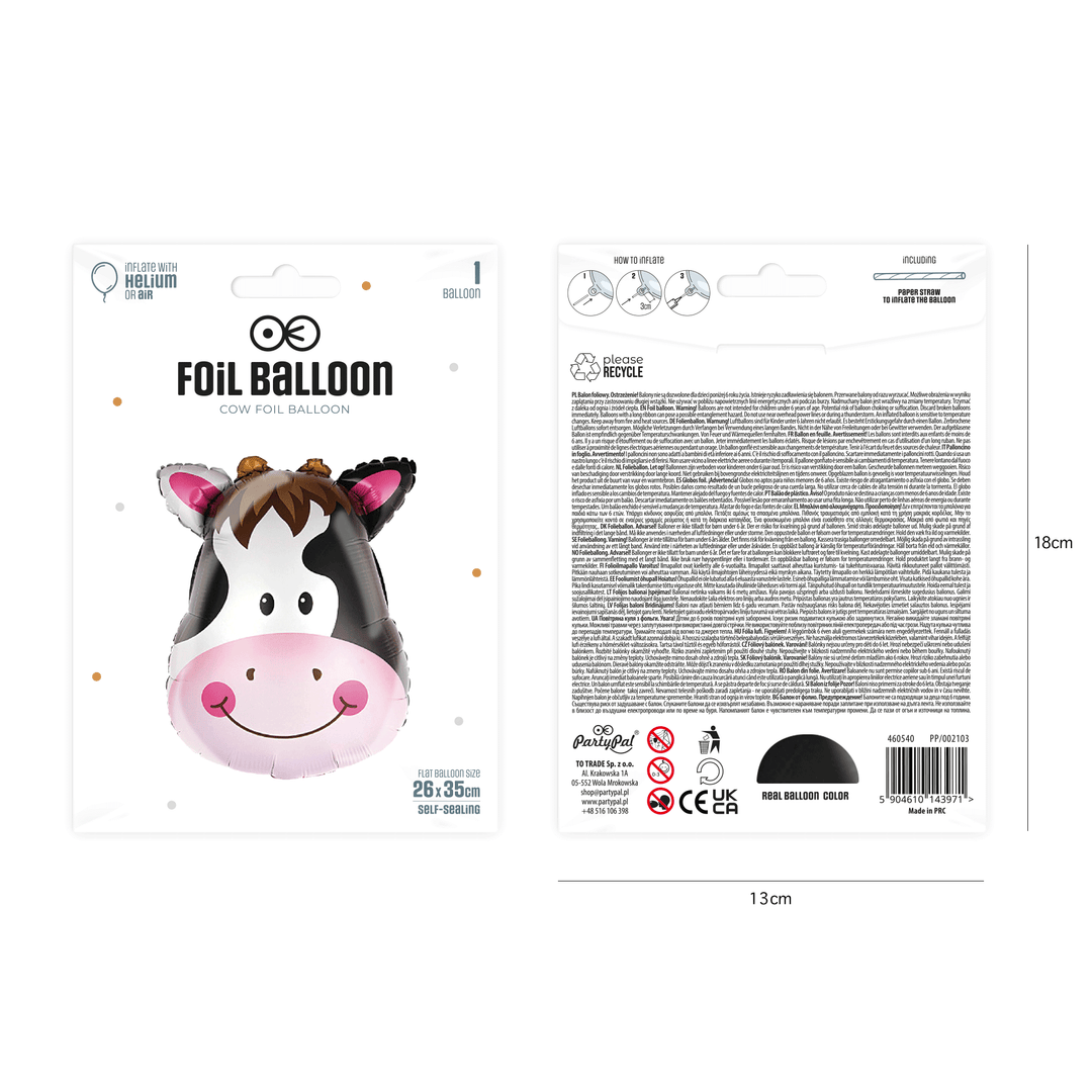 Balon foliowy Krowa 26x35cm