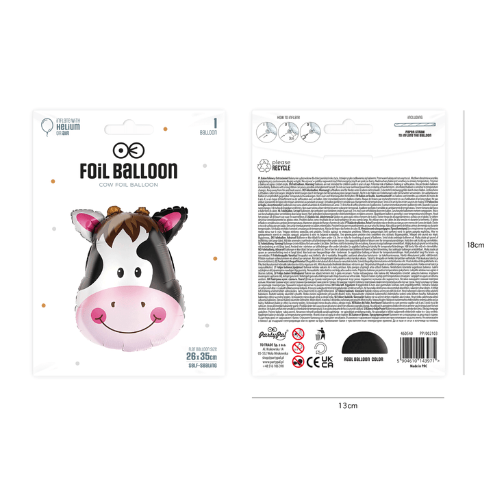Balon foliowy Krowa 26x35cm