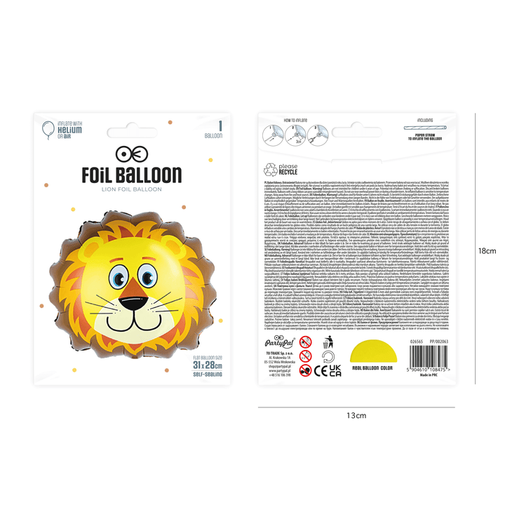 Balon foliowy Lew 31x28cm