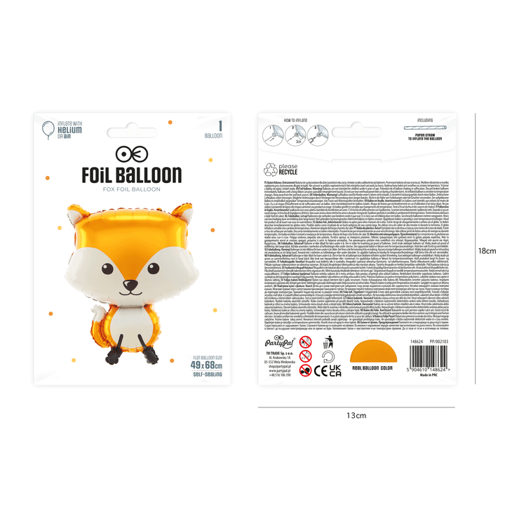 Balon foliowy Lisek 49x68cm