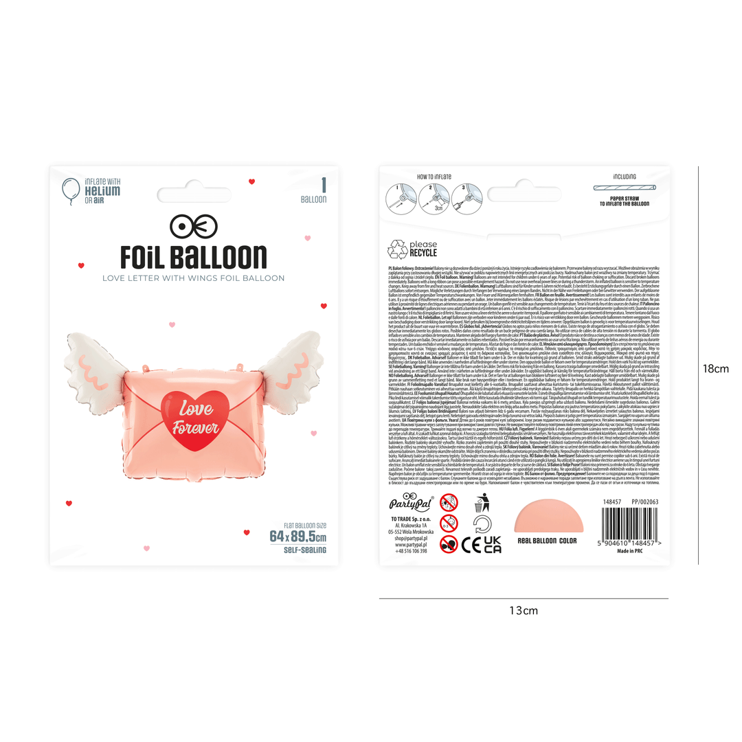 Balon foliowy List Love Forever 89,5x64cm