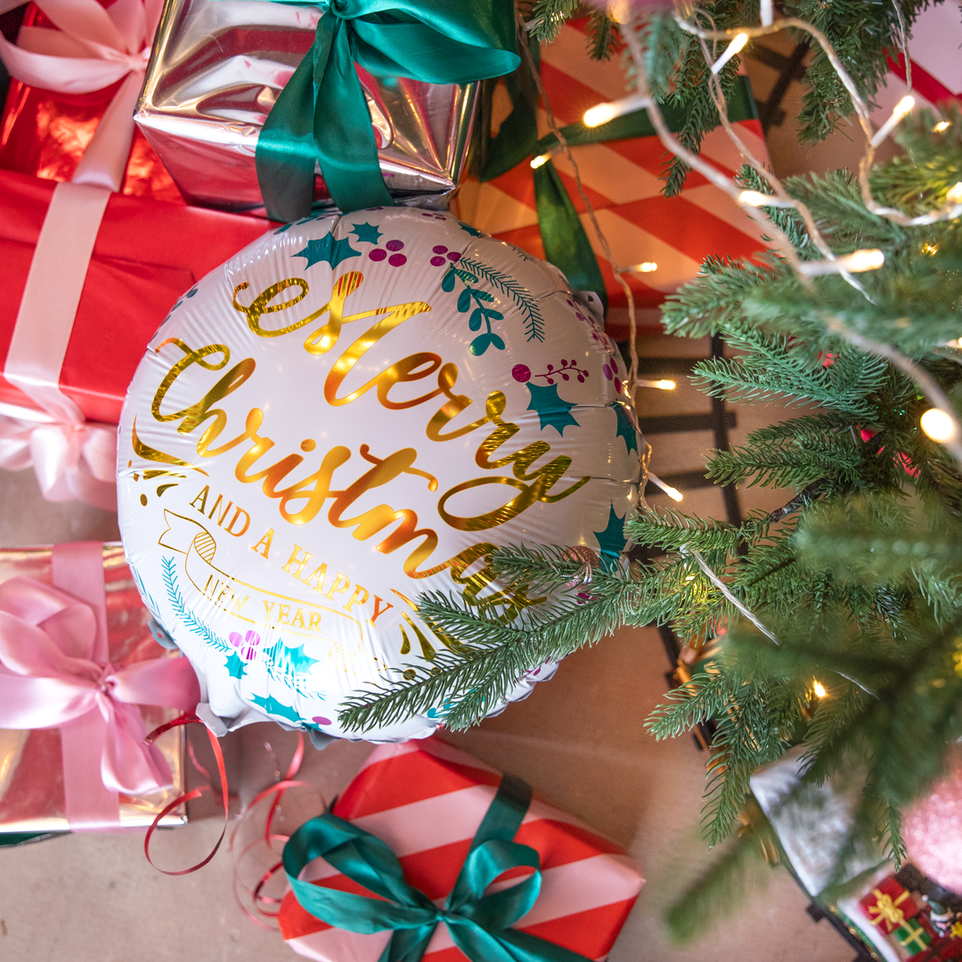 Balon foliowy Merry Christmas and a Happy New Year 45cm