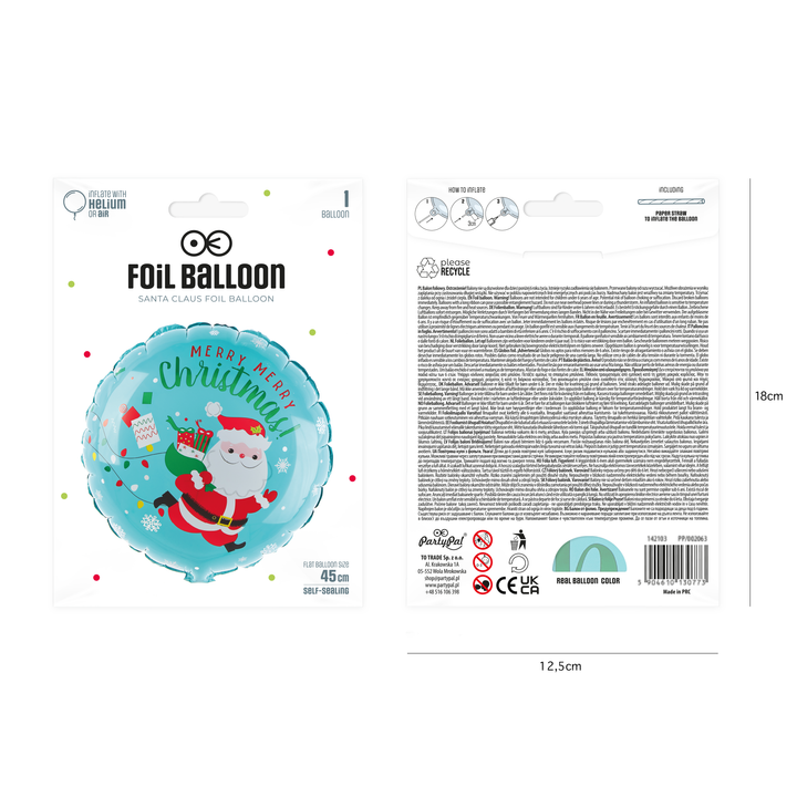 Balon foliowy Merry Merry Christmas 45cm