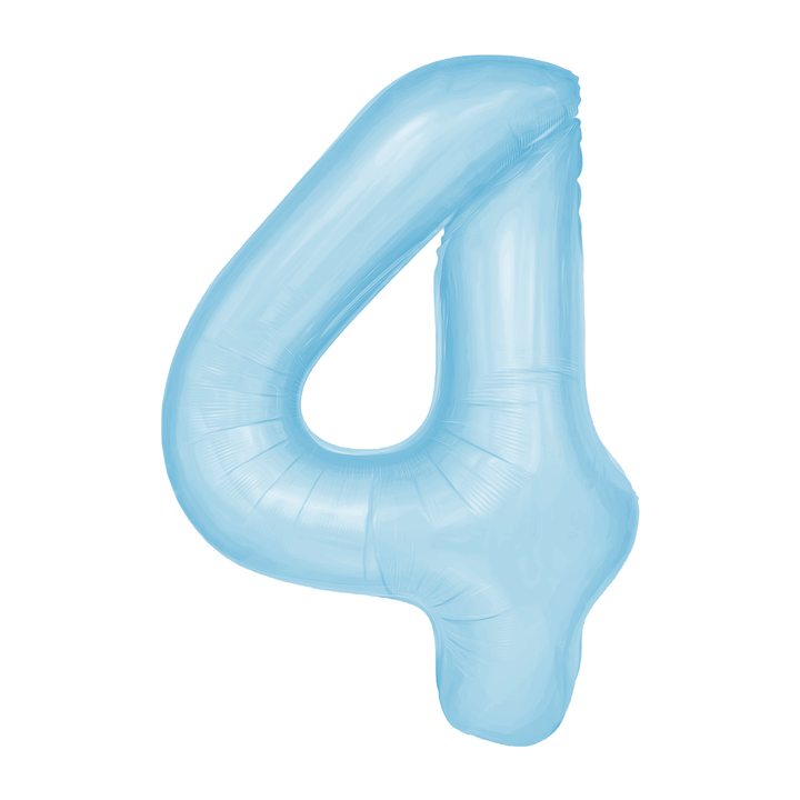 Balon foliowy cyfra 4 niebieski 100cm