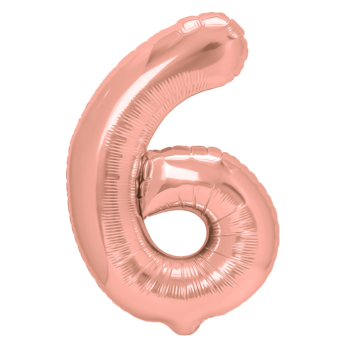 Balon foliowy cyfra 6 rose gold 100cm N
