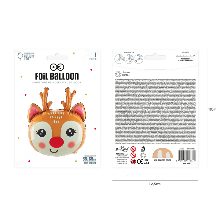 Balon foliowy Rudolf 55x65cm