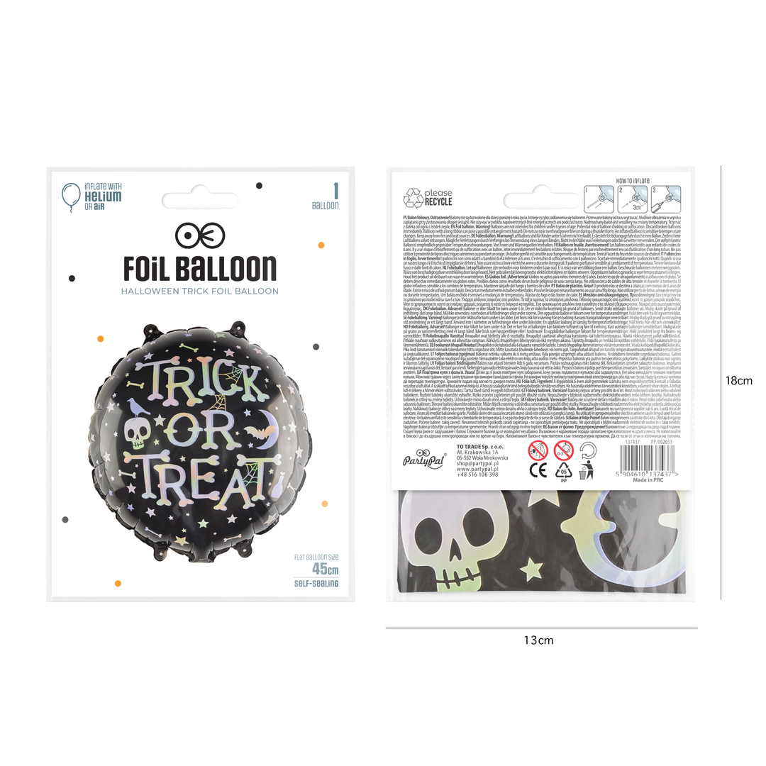Balon foliowy Trick or treat Halloween 45cm