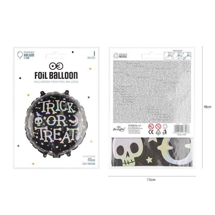 Balon foliowy Trick or treat Halloween 45cm