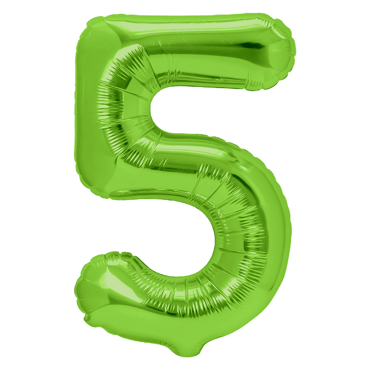 Balon foliowy cyfra 5 zielony 100cm
