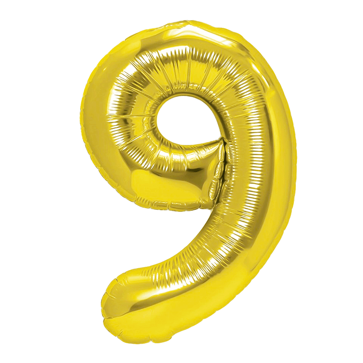 Balon foliowy cyfra 9 złoty 70cm