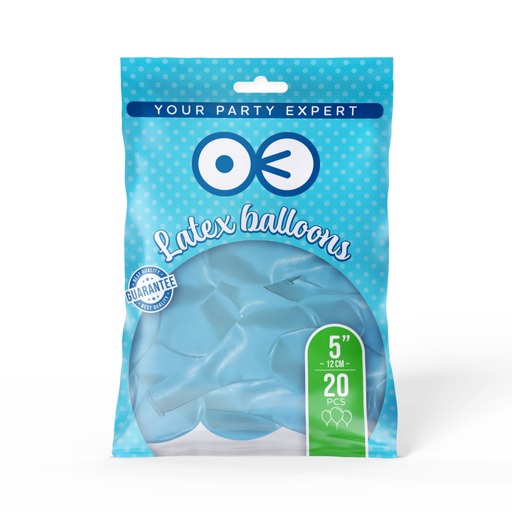 Balony pastelowe niebieskie 5 cali 20 szt.