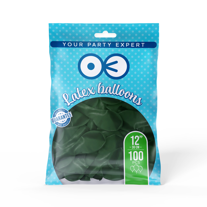 Balony pastelowe głęboka zieleń 12cali 100szt.