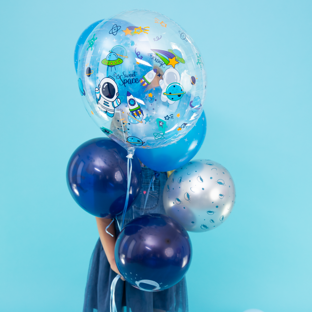 Balon przezroczysty okrągły Kosmos 45cm 1szt.