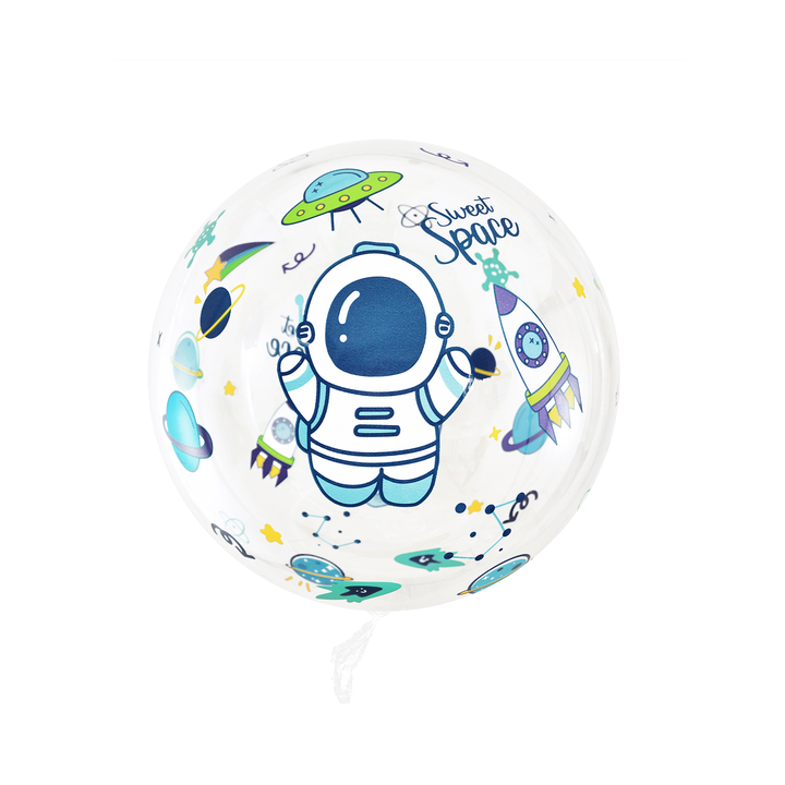 Balon przezroczysty okrągły Kosmos 45cm 1szt.