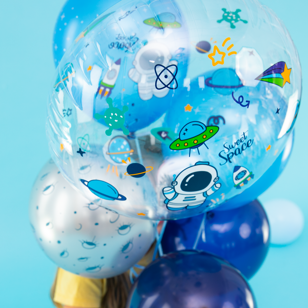 Balon przezroczysty okrągły Kosmos 45cm 1szt.