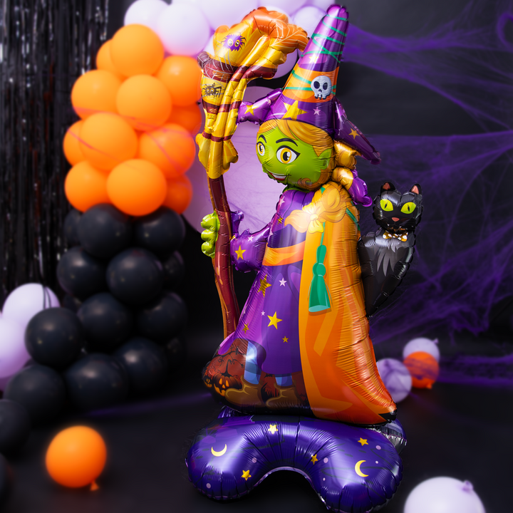 Balon foliowy stojący Czarownica Halloween 72x155cm