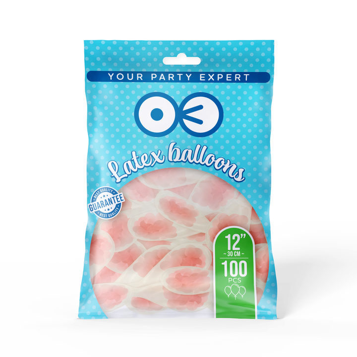 Balony przezroczyste z konfetti czerwonym 12cali 100szt.