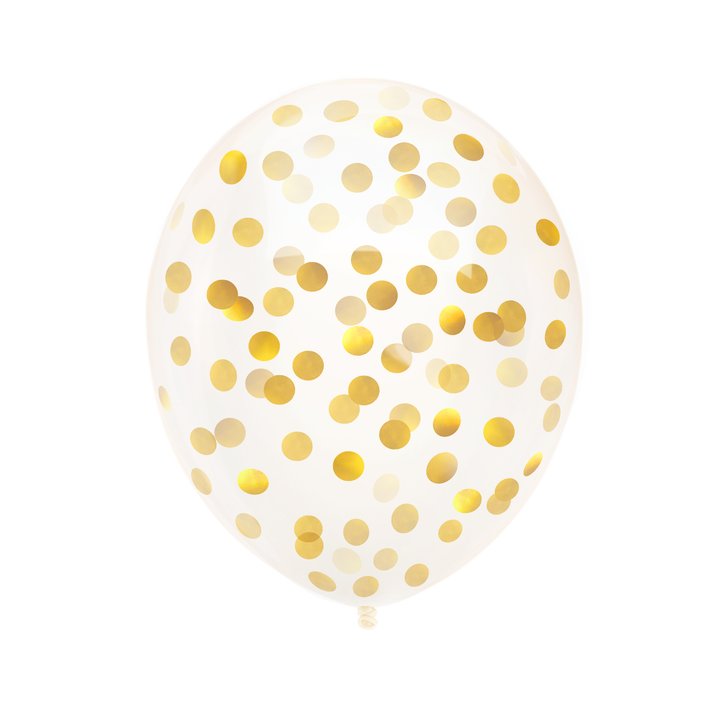 Balony przezroczyste z konfetti złotym 12cali 100szt.