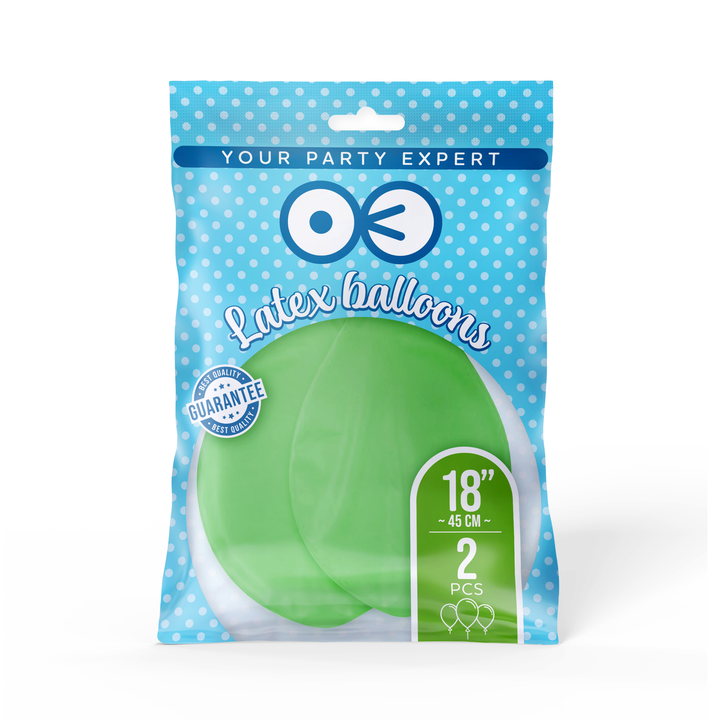 Balony jasnozielone 18cali 2szt.