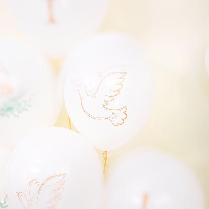 Balony biodegradowalne Komunia 12cali 6szt. zestaw