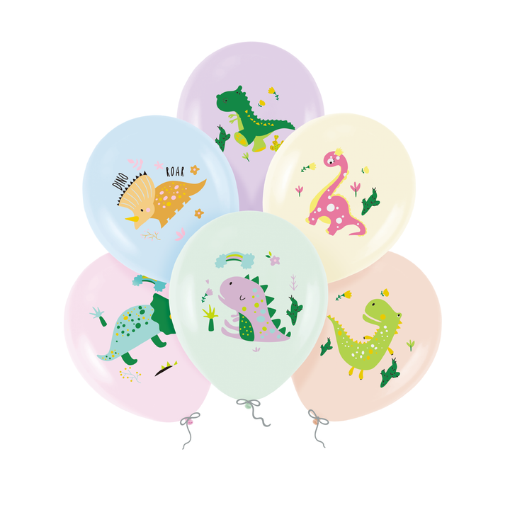 Balony Dinozaury 12cali 6szt. zestaw