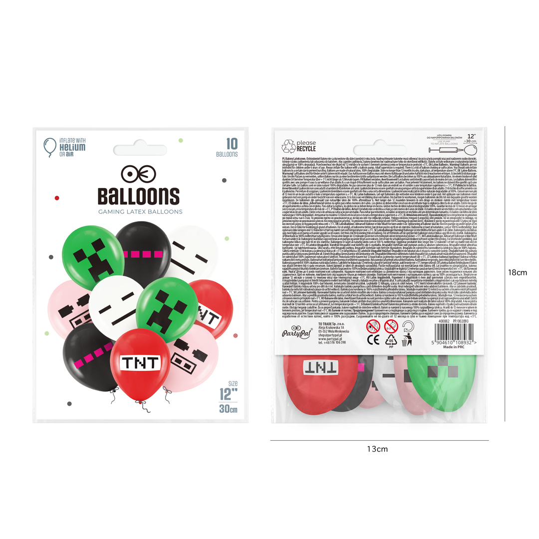 Balony 12cali mix color gamingowe 10szt