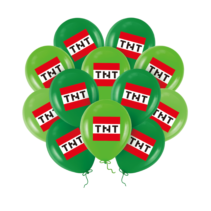 Balony 12cali zielone gamingowe TNT 12szt