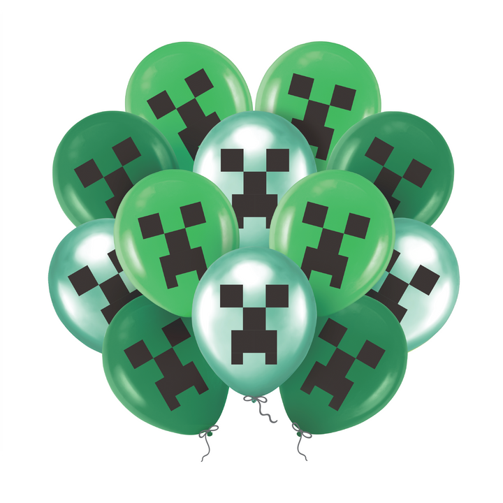 Balony 12cali zielone gamingowe 12szt