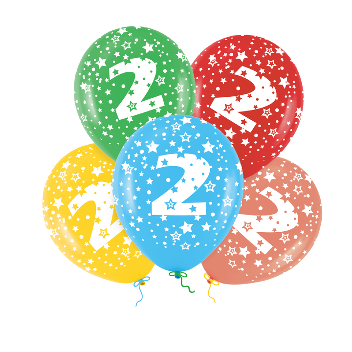 Balony kolorowe z cyfrą 2