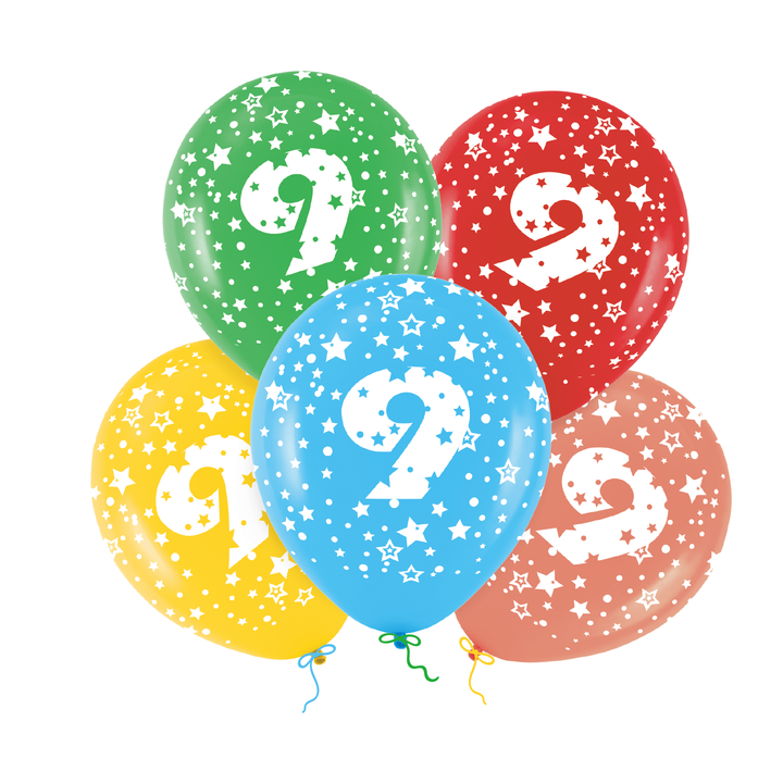 Balony kolorowe z cyfrą 9