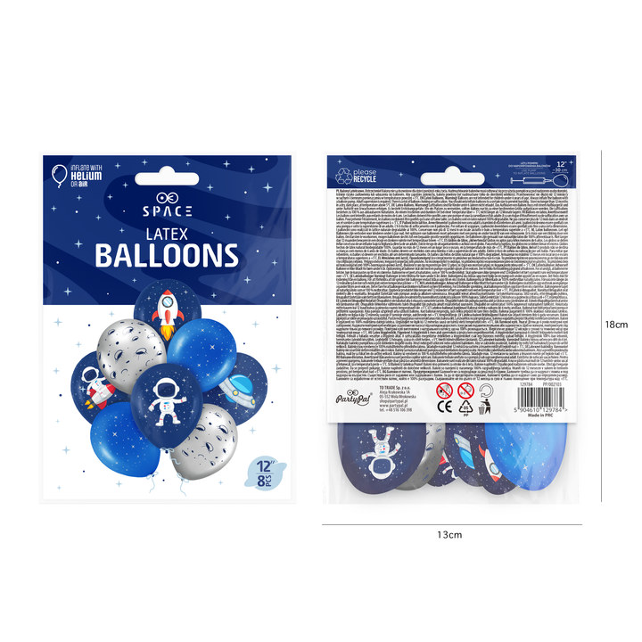 Balony Kosmos 12cali 8szt. zestaw