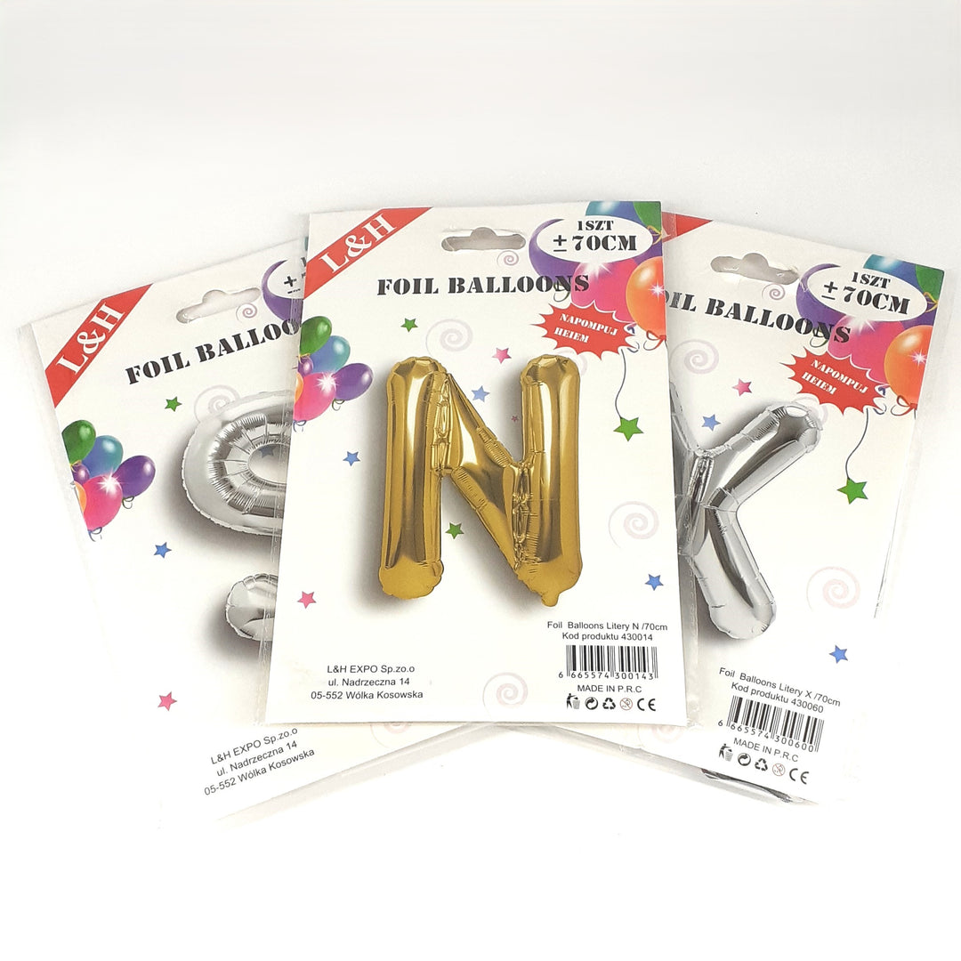 Balon foliowy litera X złoty 70cm L