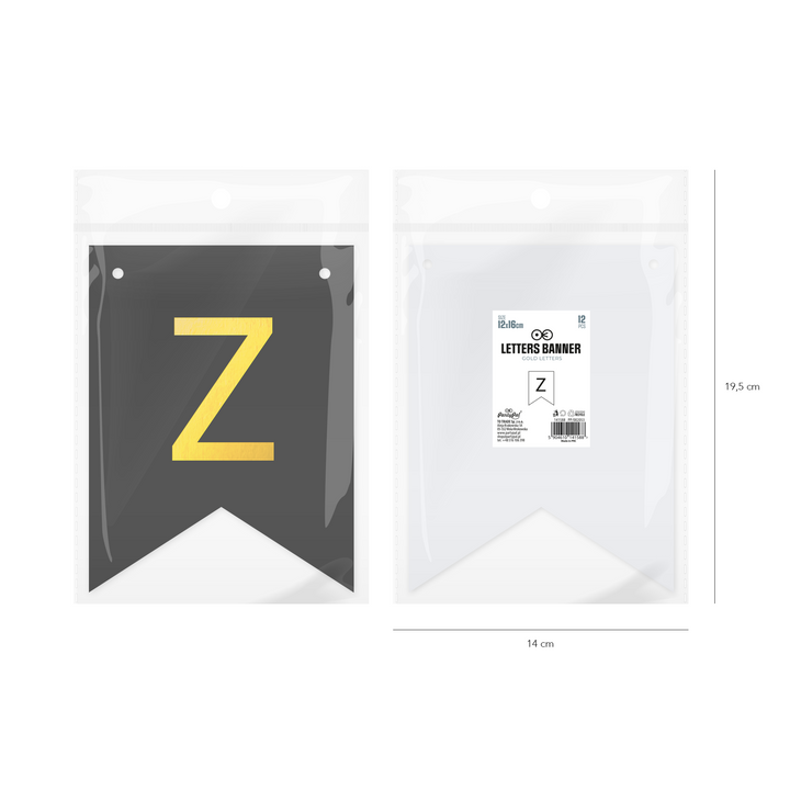 Baner personalizowany czarno-złoty litera Z