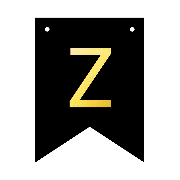Baner personalizowany czarno-złoty litera Z
