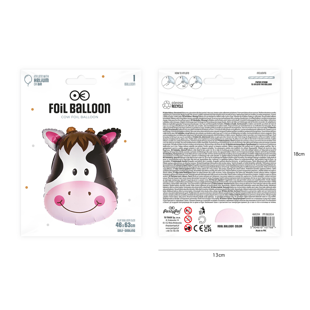 Balon foliowy Krowa 46x63cm - OUTLET