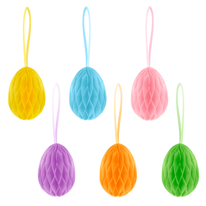 Dekoracje wielkanocne honeycomb Jajka 6szt. mix