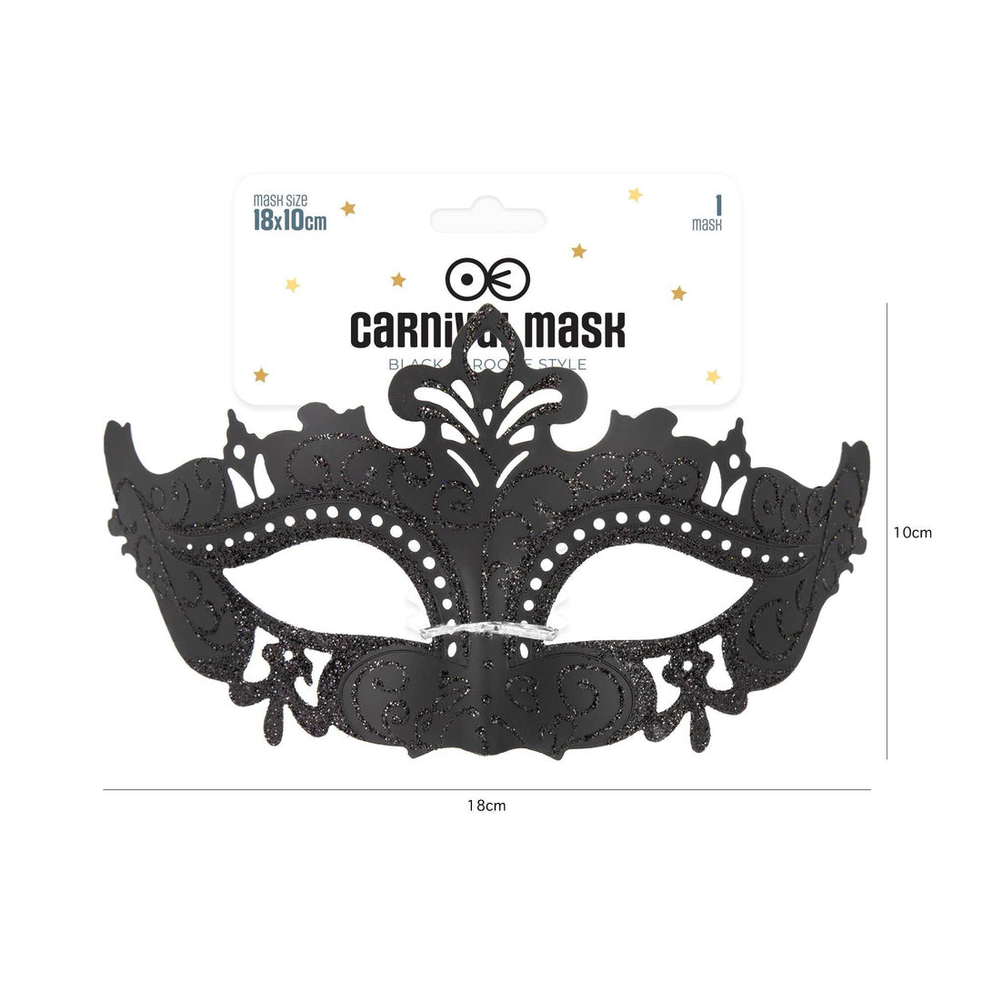 Maska karnawałowa z ornamentami czarna