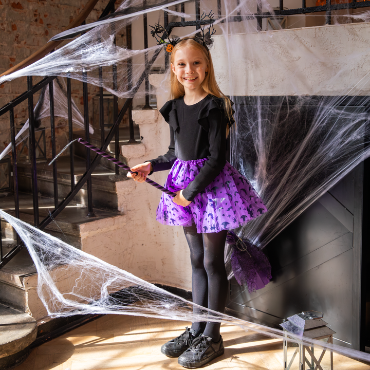 Halloween miotła czarownicy fioletowa 120cm