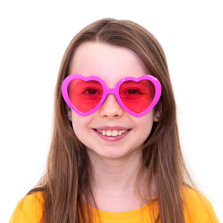 Imprezowe okulary Serca różowe 1szt.