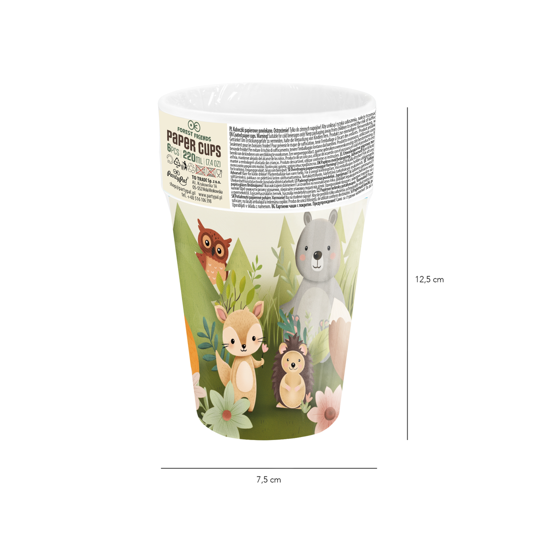 Kubek Leśni przyjaciele 220ml 6szt.
